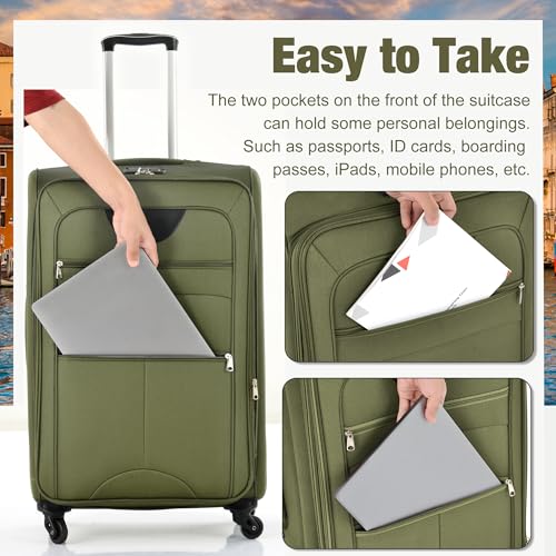 Softside Luggage Set Lightweight 3 Piece Suitcase with Duffel Bag (3 Count)