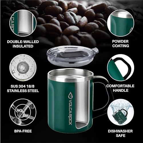 16 Oz Coffee Mug with Handle and Lid