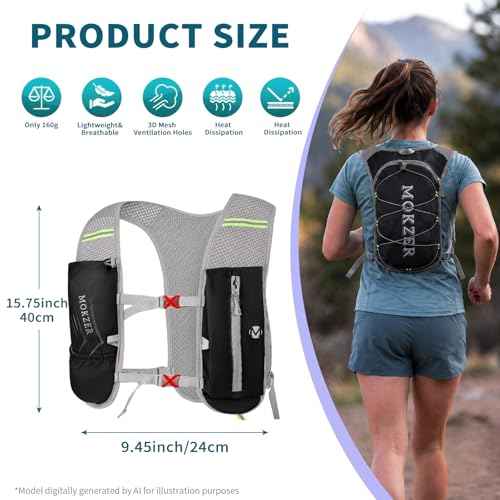 Running Hydration Backpack with 2L Water Bladder Hydration Pack Vest Lightweight Water Backpack for Running Hiking Cycling Marathon Trail Weekend Bags for Men Women