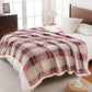 Sherpa Fleece Throw Blanket 80" x 90" Reversible Plush Fluffy Large Big Blanket Lattice Flannel Blankets for All Season Use