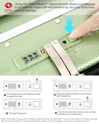 24 Inch Checked Luggage PC Hard Shell luggage Top Opening Aluminum Frame Travel Luggage Suitcases with Wheels for Woman Men