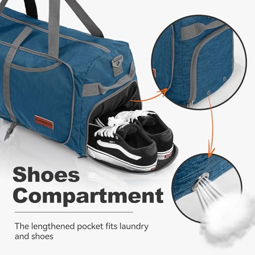 40L Foldable Duffle Bag for Travel Men & Women Carry On 22"x14"x9" Airline Approved