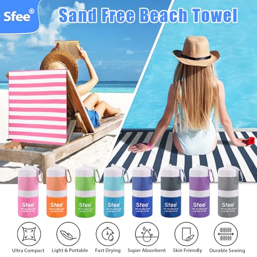 2 in 1 Microfiber Oversized Beach Towel (2 Count)