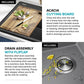 Bellucci 25 inch Granite Workstation Drop In Top Mount Single Bowl Kitchen Sink in Metallic Grey with Accessories