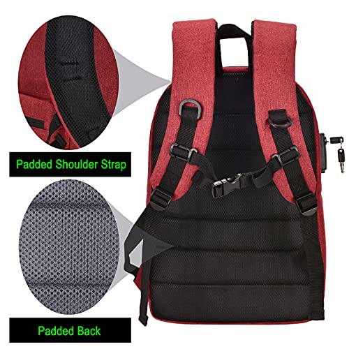 Backpack Bag With TSA Lock & Key Water Resistant Laptop Daypack Bookbag for Men & Women Travel