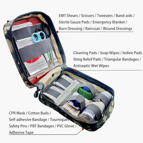 EMT MOLLE Ifak Pouch Tactical MOLLE Medical First Aid Kit Utility Pouch ACU Camouflage