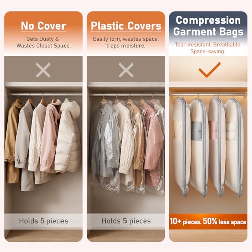 Garment Bags for Hanging Clothes 10" Gusseted (2 Count)