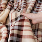 Sherpa Fleece Throw Blanket 60" x 80" Reversible Plush Fluffy Large Big Blanket Lattice Flannel Blankets for All Season Use
