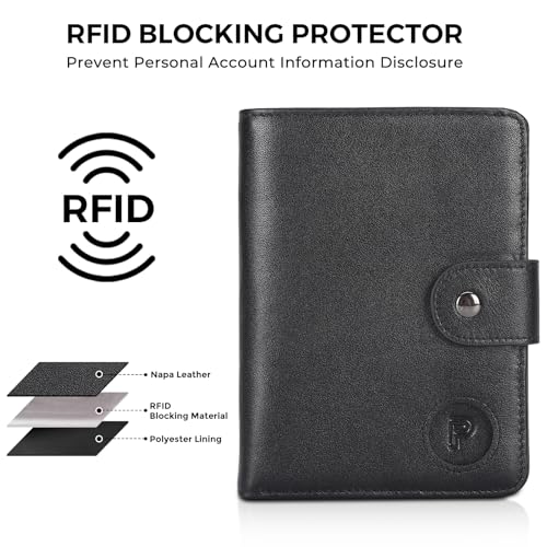 Polare Luxury RFID Blocking Leather Passport Holder Travel Wallet For Men and Women
