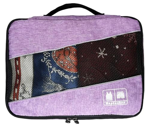 5 Set Packing Cubes for Travel Large Suitcase Luggage Organizer Bags Travel Accessories Vacation 4 Cubes 1 Laundry Pouch Bag (5 Count)