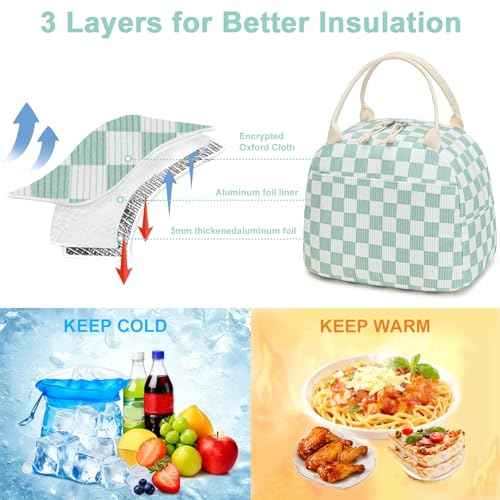 Lunch Bag for Women Men Cute Corduroy Lunch Tote Bags Reusable Insulated Lunch Box Large Capacity Reusable Insulated Cooler for Work Picnic or Travel