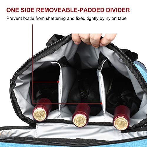 3 Bottle Wine Cooler Bag Carrier for Travel