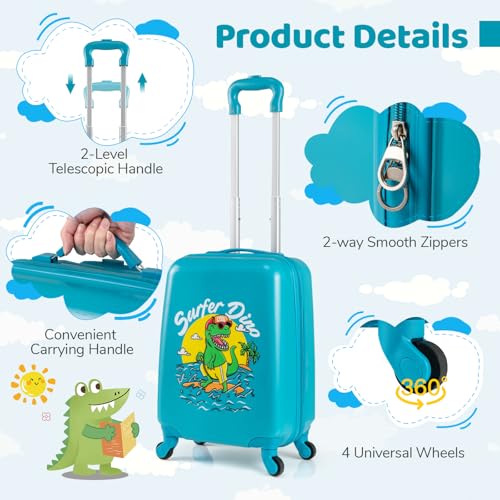 Kids Luggage Travel Backpack & Hard Shell Toddler Suitcase (2 Count)