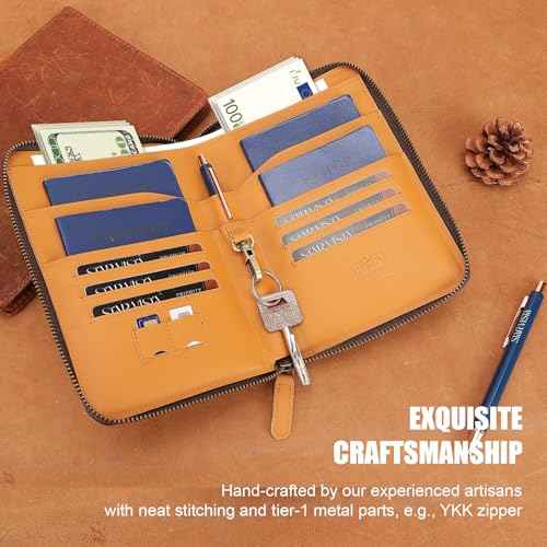 Lorenzo Full Grain Leather Family Passport Wallet for 4