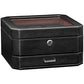 6 Slot Leather Watch Box with Valet Drawer