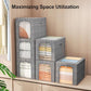 Clothes Storage Bins with Metal Frame for Closet (4 Count)