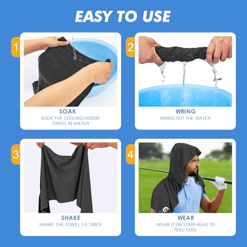 3 Pack Cooling Hoodie Towels for Neck and Face (3 Count)
