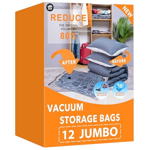 Vacuum Storage Bags for Clothing (12 Count)