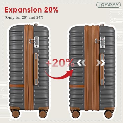 Luggage Set 3 Piece Suitcase Sets with Spinner Wheel (6 Count)