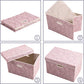 Collapsible Storage Boxes with Lids Fabric Decorative Storage Bins Cubes Organizer Containers Baskets with Cover Handles Divider for Bedroom Closet Living Room 14.9x9.8x9.8 Inch 1 Pack