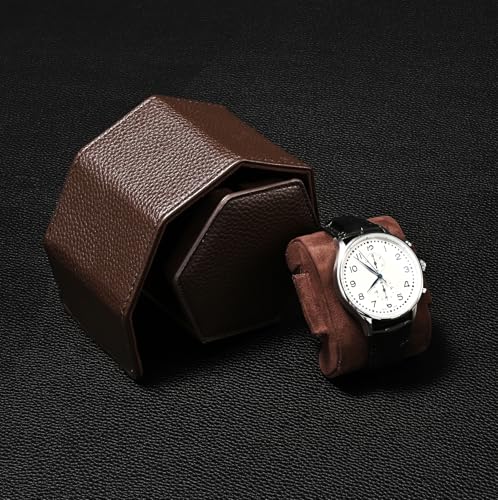 Single Watch Box Brown Hexagonal