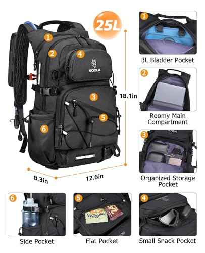 Hydration Hiking Backpack with 3L Water Bladder for Women and Men
