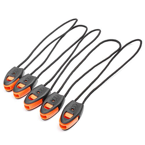 5 Pack Zipper Pull Whistles