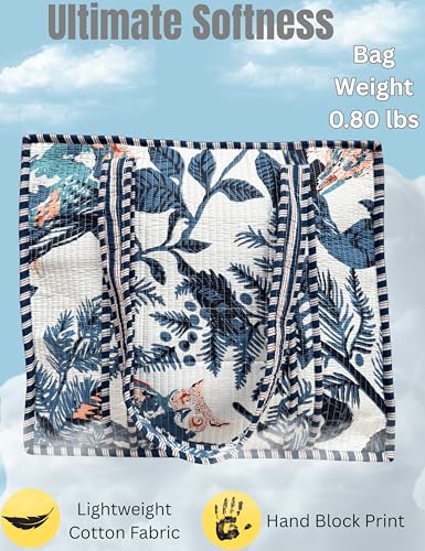 100% Cotton Quilted Tote Bag For Women
