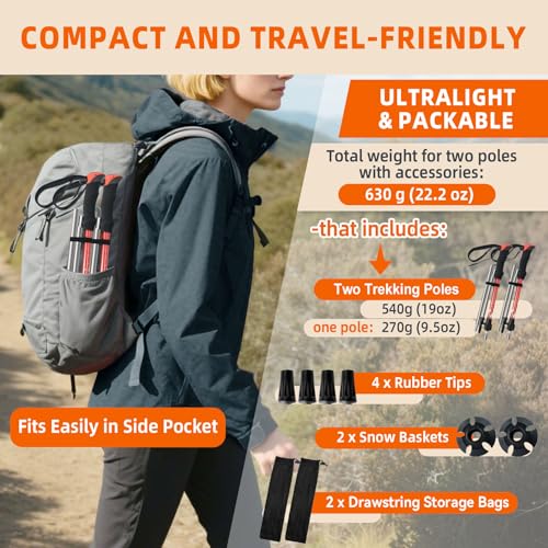 Collapsible Trekking Poles for Hiking
