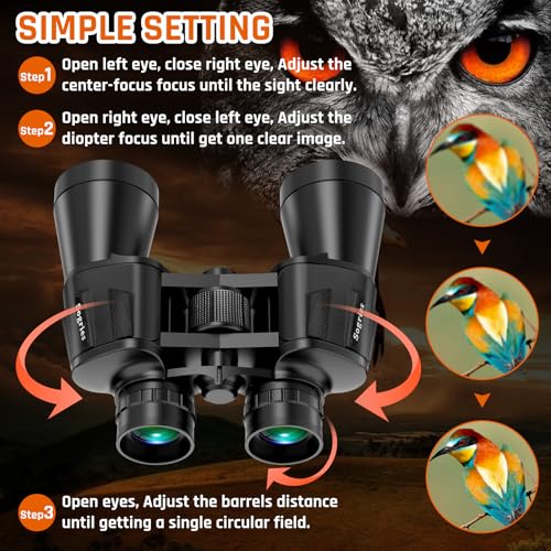 20x50 High Power Binoculars for Adults with Low Light Night Vision