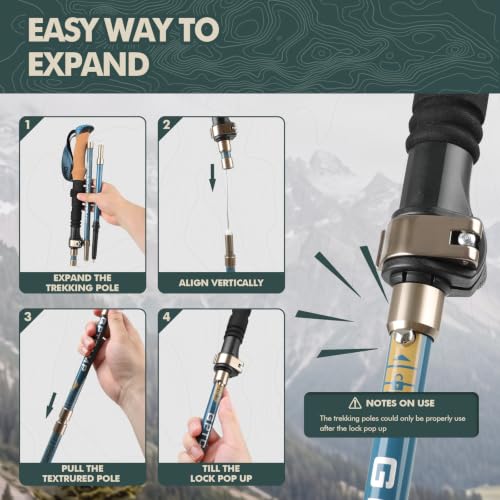 Folding Trekking Poles 7075 Aluminum Lightweight for Travel