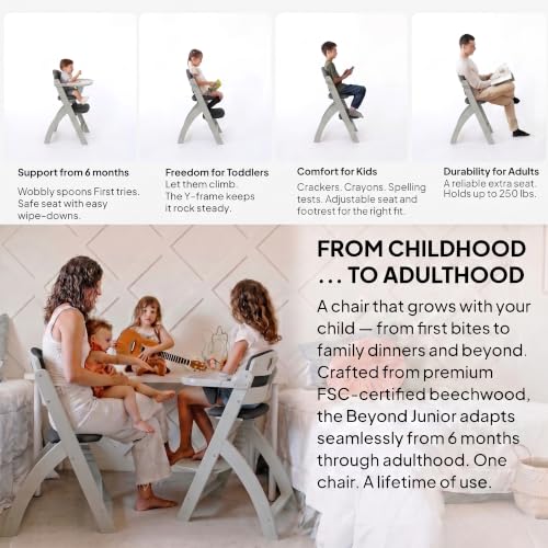 Beyond Junior Convertible Wooden High Chair with Removable Tray