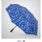 Folding Umbrella Real Wood Handle Garden of Glamour Cobalt Blue