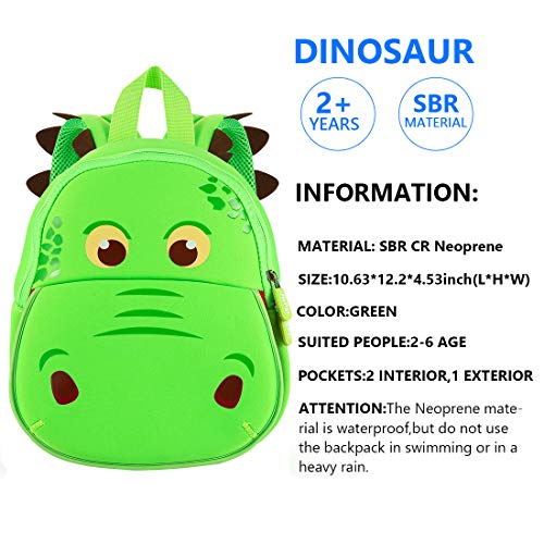 Dinosaur Toddler Backpack Hippo Kids Backpack Waterproof Cartoon Preschool