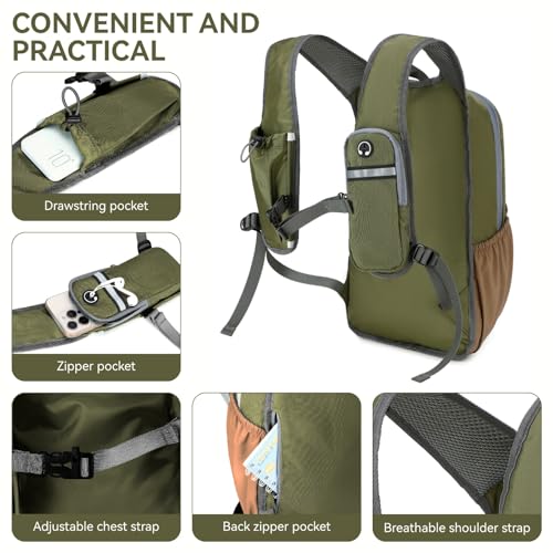 15L Small Hiking Backpack for Men Women Lightweight Packable Backpack Foldable Casual Daypack for Camping Travel Outdoor