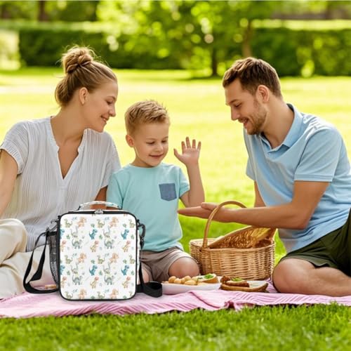 Dinosaur Animal Kids Lunch Box for Girls Boys Reusable Insulated Lunch Bag for Kids Toddler Thermal Cooler Spacious Lunchbox with Shoulder Strap Lunchbag for School Work Picnic (A11:Dinosaur)
