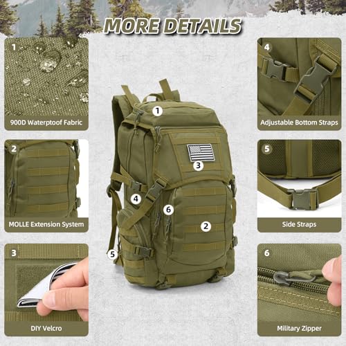 35L Military Tactical Backpack for Men