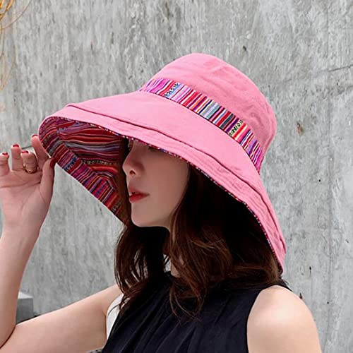 Women Summer Wide Brim Sun Hat Bucket Fishing Hats UV Protection