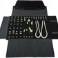 Velvet Travel Jewelry Case Roll Bag Organizer for Necklace Bracelet Earrings Ring (Black) (Black(4+2+2+6))