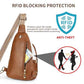Crossbody Bags for Women Anti Theft Vegan Leather Sling Bag RFID Blocking Chest Bag for Travel
