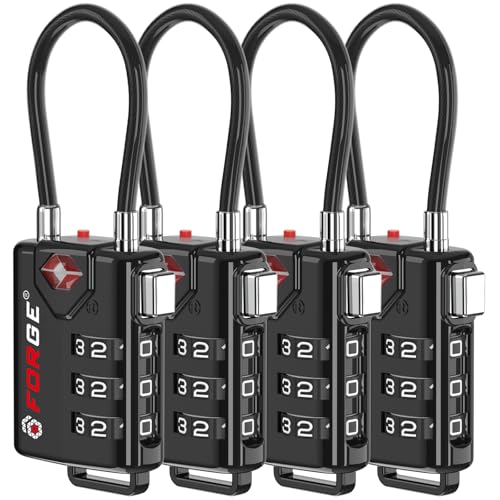 TSA Approved Cable Luggage Locks (4 Count)