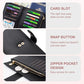 Wallet Women RFID Blocking Leather Trifold Clutch Wallet Credit Card Holder Ladies Travel Wallet Purse with Passport