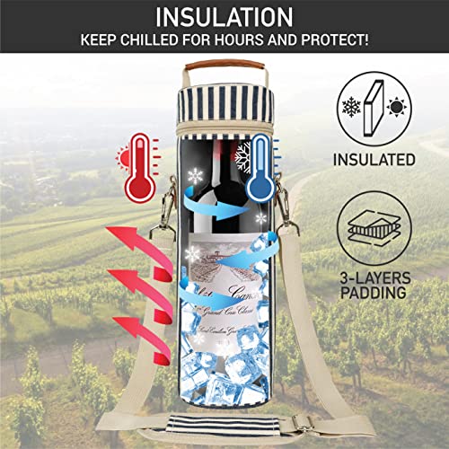 Single Bottle Wine Bag Carrier Insulated Cooler Tote