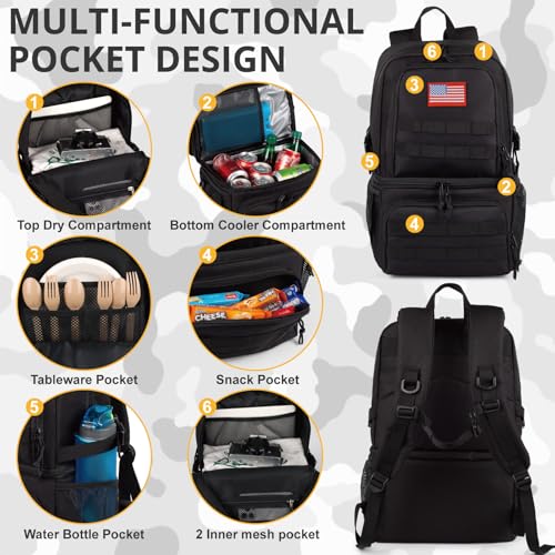 Tactical Double Deck Cooler Backpack for Men (18 Count)