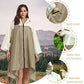 Adult Rain Poncho Waterproof Hooded Zipper Raincoat with Pockets