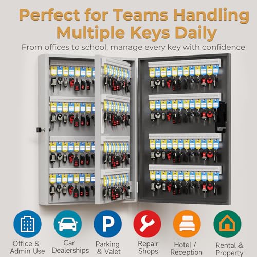 192 Key Lock Box Smart Key Organier Cabinet with Keypad & App for Office