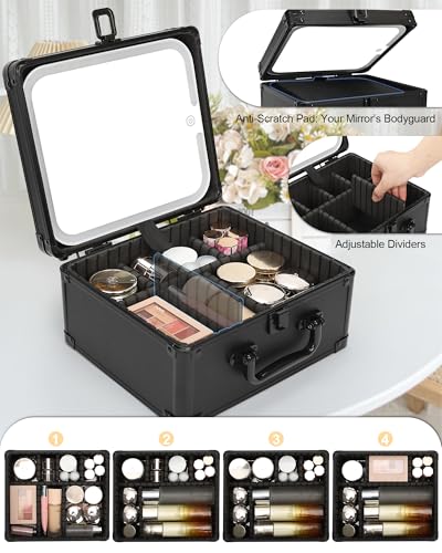 Travel Makeup Case with LED Mirror