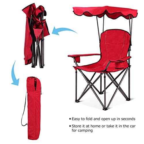Camping Chair with Canopy Shade