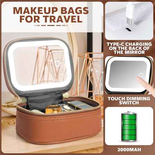 Mini Makeup Bag with Led Mirror