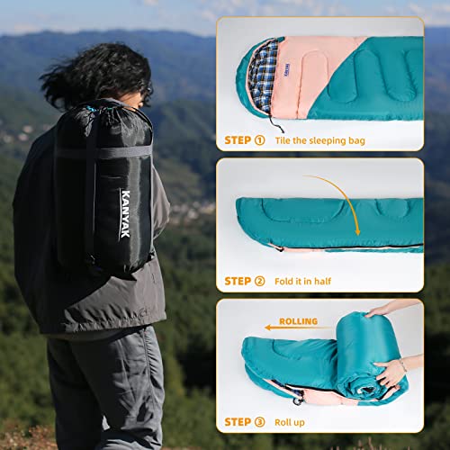 Camping 32℉ Sleeping Bags for Adults Kids Teens Cold Weather Warm Sleeping Bag Winter for 3